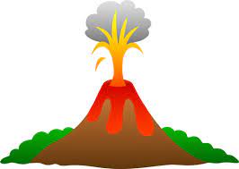 Volcano Erupting With Lava - Free Clip Art | Free clip art, Clip art, Green  crafts for kids